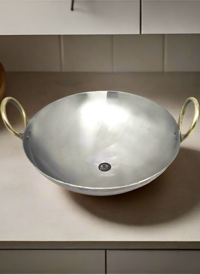 Nyra Kitchenware Silver-Toned Iron Dishwasher Safe Serving Kadhai 1L - Image 1